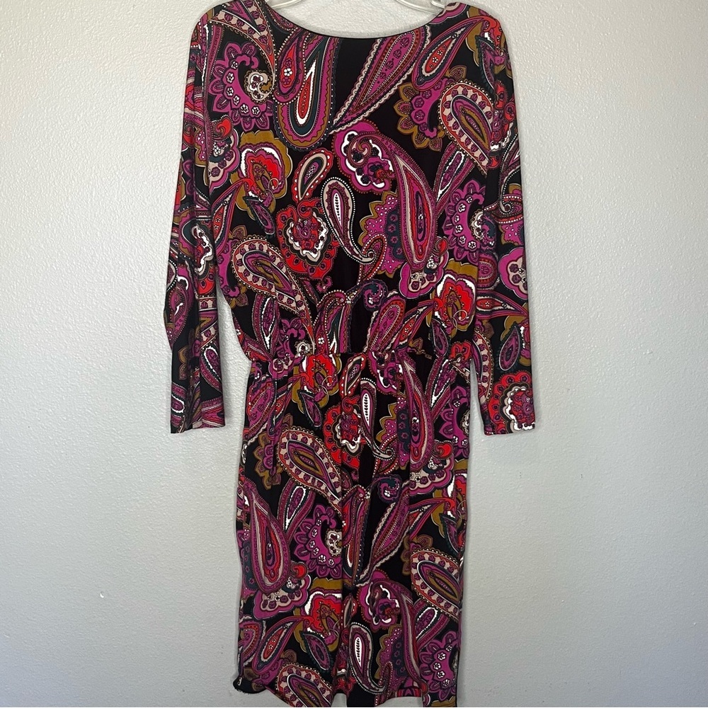 Trina By Trina Turk Paisley Jersey Dress Small Lined Mini Business Career Party - Picture 9 of 9